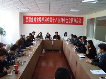 民建曲靖市委学习中共十八届四中全会精神